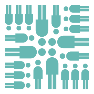 secret family groups-silhouettes of families arranged on all four sides of a square